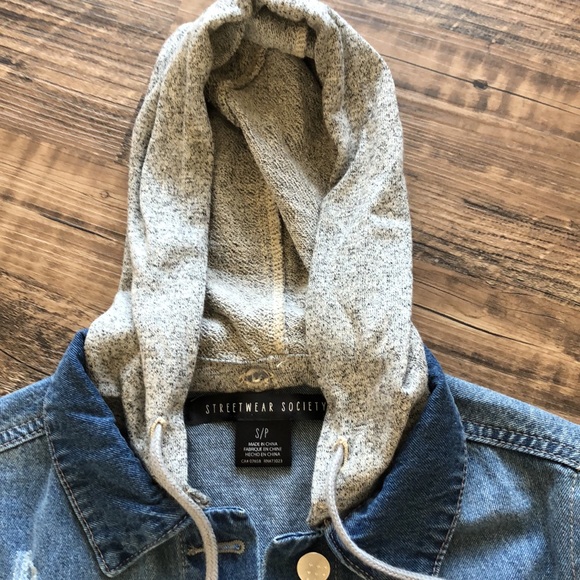 Streetwear Society distressed hooded denim jacket - Picture 4 of 14